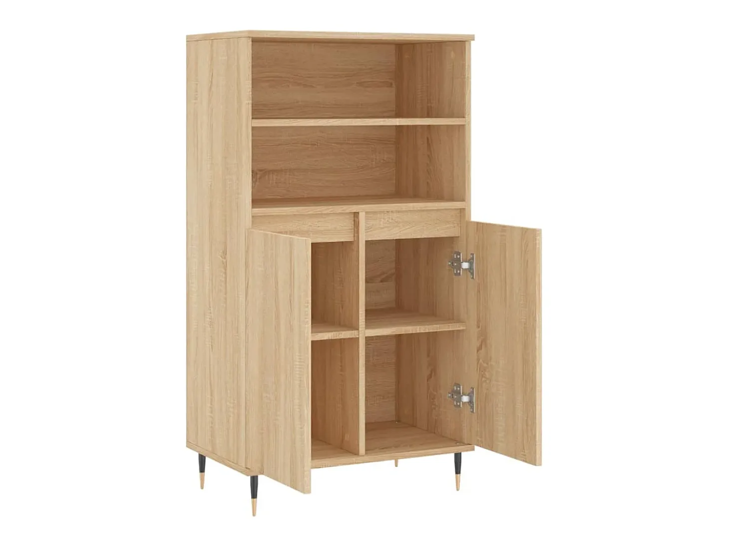 Aparador alto roble Sonoma 60x36x110 cm Madera de ingeniería