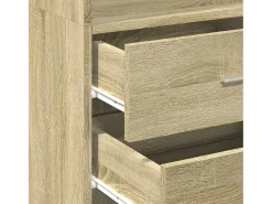 Aparador alto roble Sonoma 45x42,5x185 cm madera de ingeniería