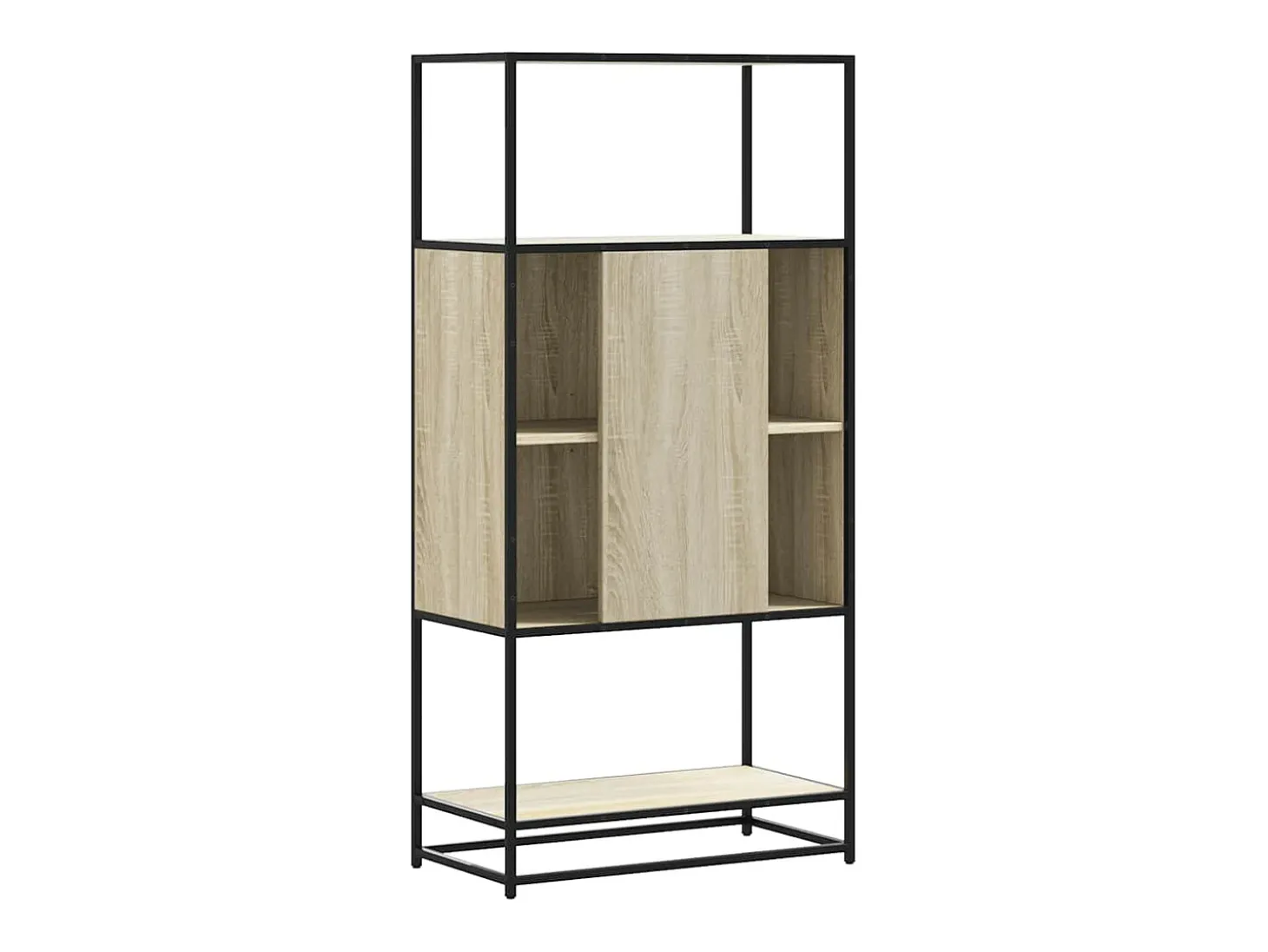 Aparador alto roble Sonoma 68x35x139 cm madera contrachapada metal