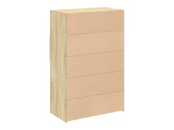 Aparador alto roble Sonoma 80x42,5x124 cm madera de ingeniería