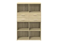 Aparador alto roble Sonoma 80x42,5x124 cm madera de ingeniería