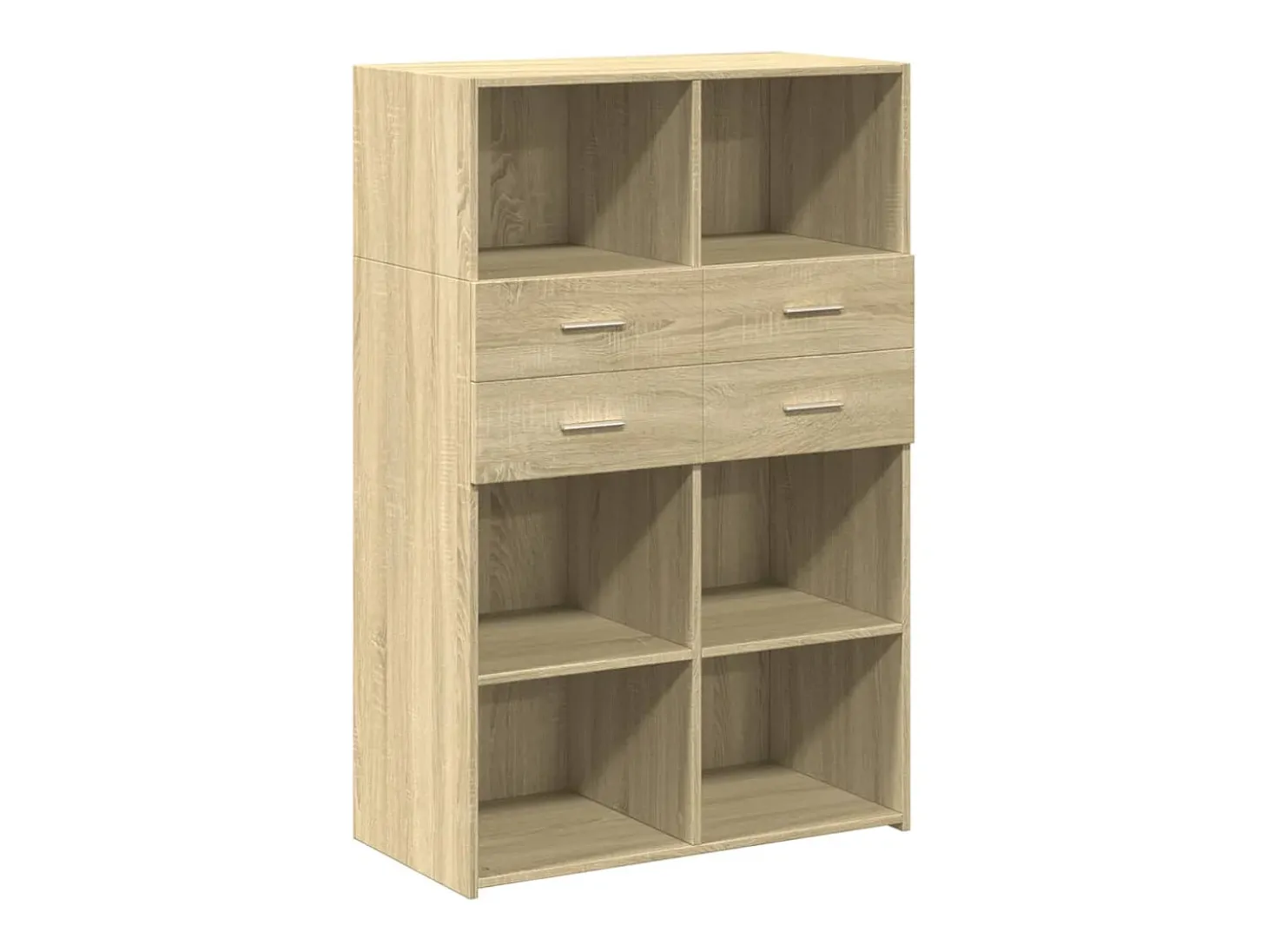 Aparador alto roble Sonoma 80x42,5x124 cm madera de ingeniería