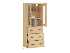 Aparador alto roble Sonoma 69,5x34x180 cm Madera de ingeniería