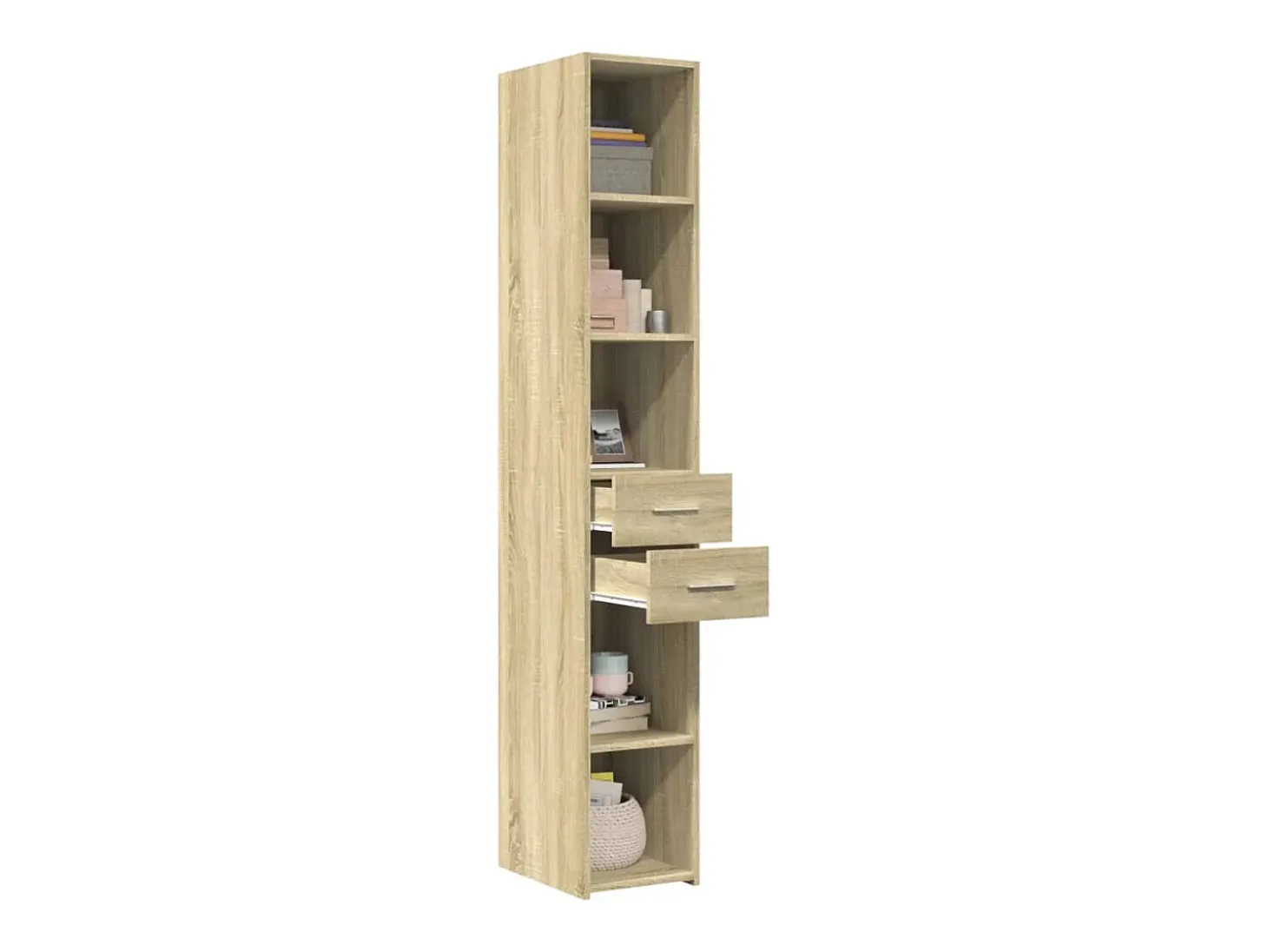 Aparador alto roble Sonoma 30x42,5x185 cm madera de ingeniería