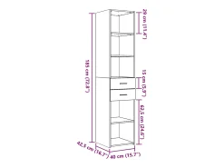 Aparador alto roble Sonoma 40x42,5x185 cm madera de ingeniería