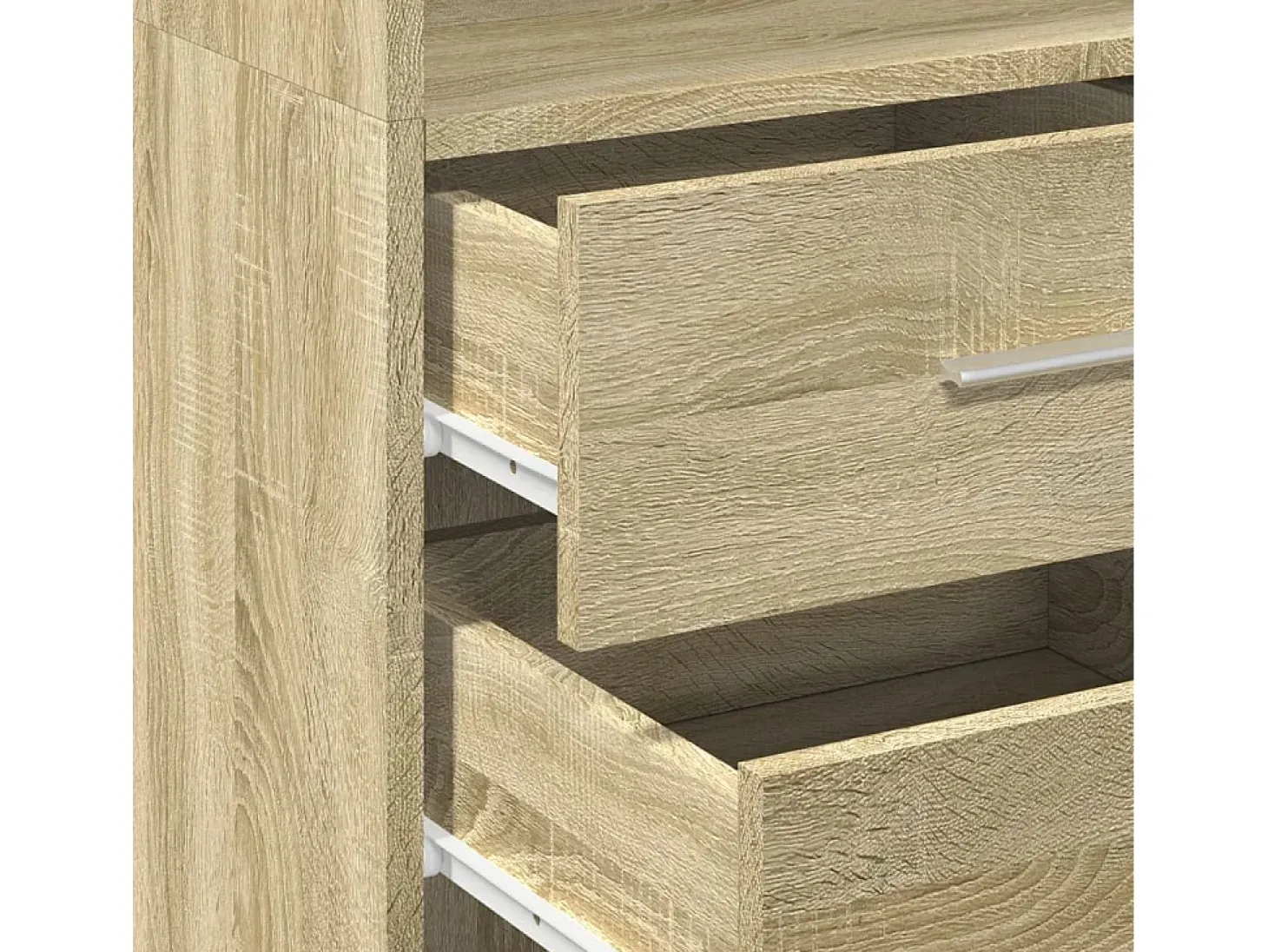 Aparador alto roble Sonoma 40x42,5x185 cm madera de ingeniería