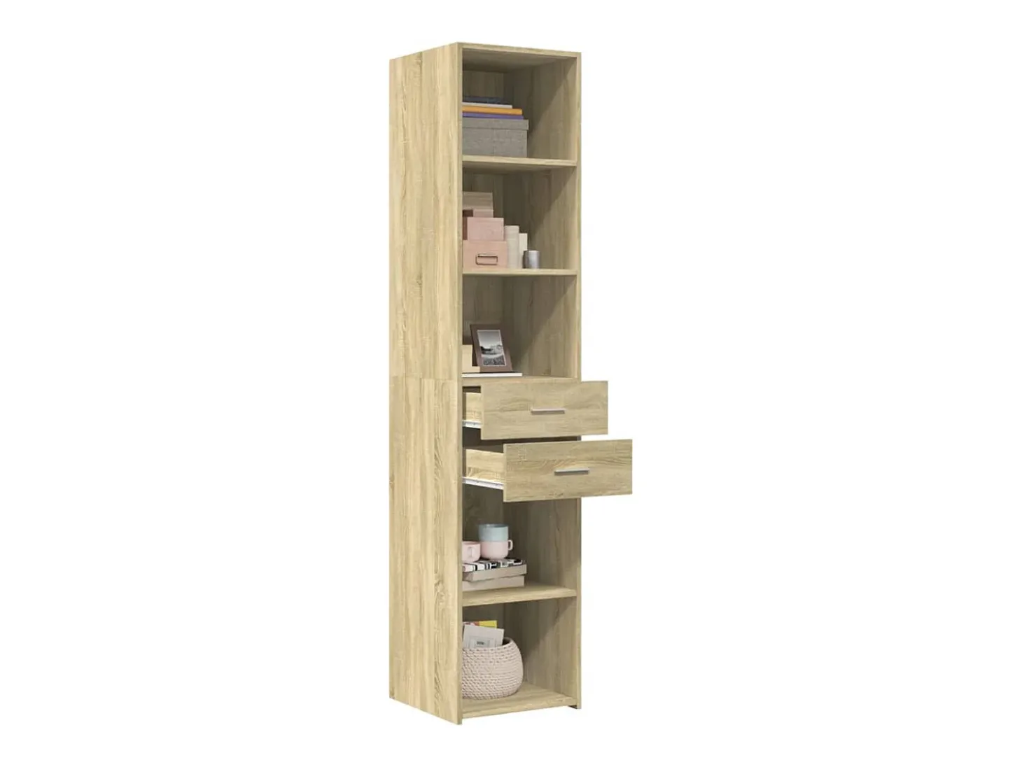 Aparador alto roble Sonoma 40x42,5x185 cm madera de ingeniería