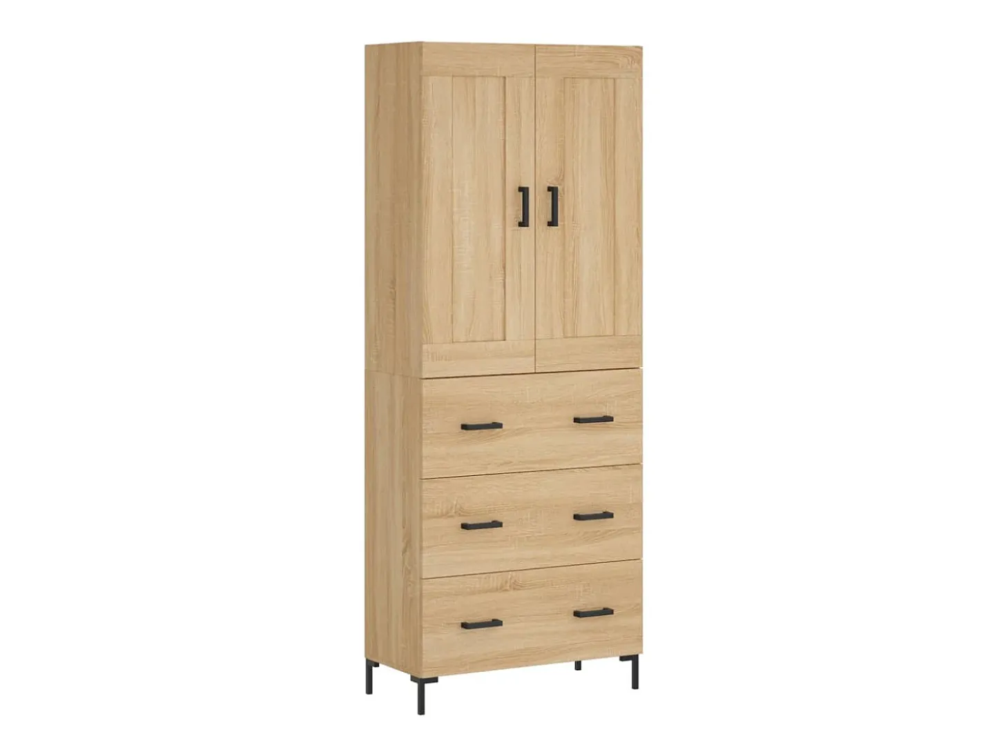 Aparador alto roble Sonoma 69,5x34x180 cm Madera de ingeniería