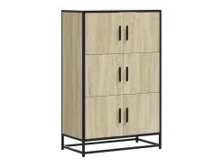Aparador alto roble Sonoma 68x35x106,5 cm madera contrachapada metal