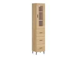 Aparador alto roble Sonoma 34,5x34x180 cm Madera de ingeniería