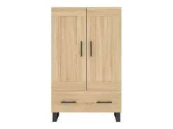 Aparador alto roble Sonoma 69,5x31x115 cm madera de ingeniería