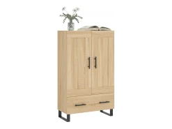 Aparador alto roble Sonoma 69,5x31x115 cm madera de ingeniería