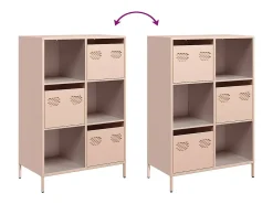 Aparador alto rosa 68x39x103,5 cm acero
