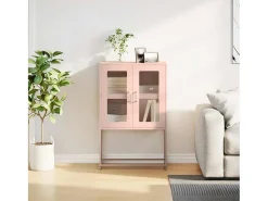 Aparador alto rosa 68x39x107 cm acero
