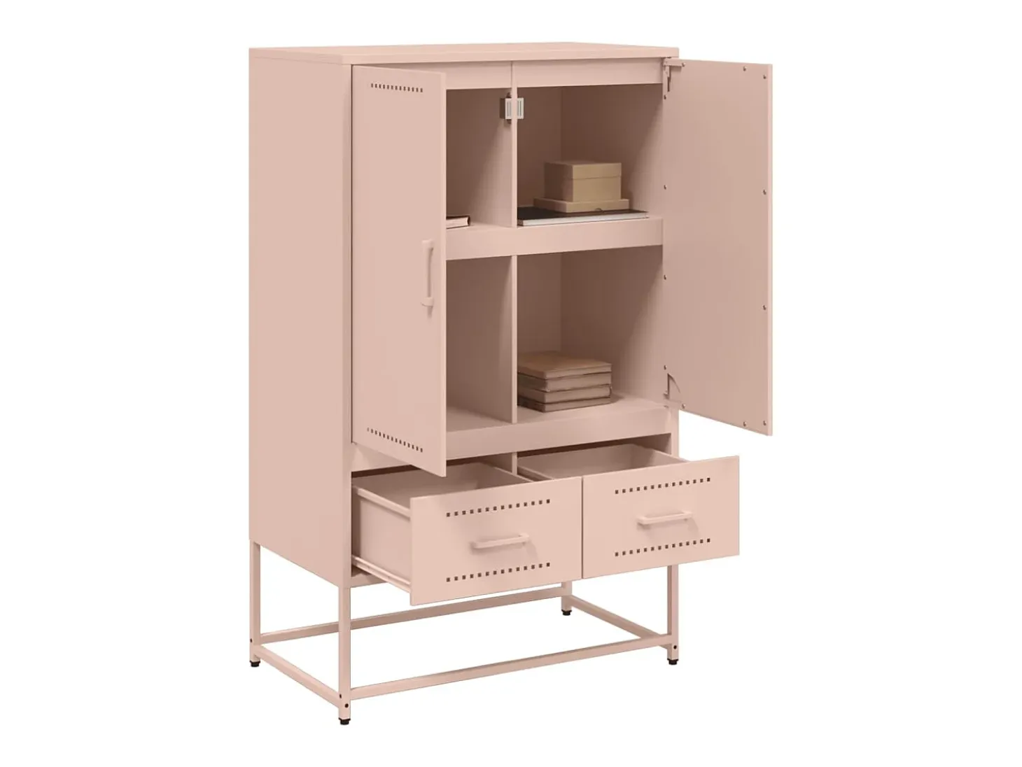 Aparador alto rosa 68x39x111,5 cm acero