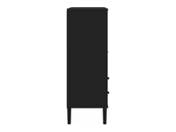 Aparador alto SENJA aspecto de ratán madera negro 90x40x112 cm
