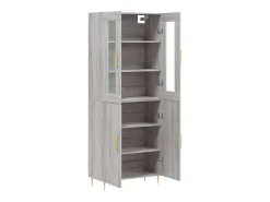 Aparador alto Sonoma gris 69,5x34x180 cm Madera de ingeniería