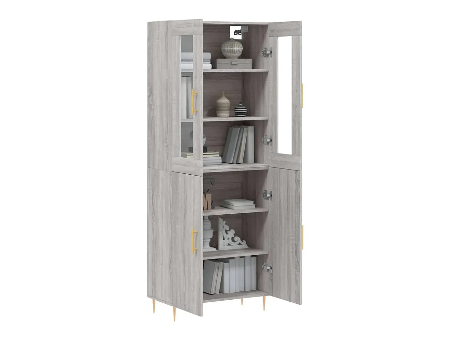 Aparador alto Sonoma gris 69,5x34x180 cm Madera de ingeniería