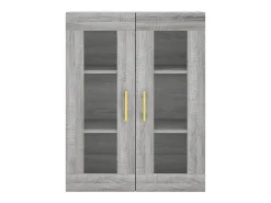 Aparador alto Sonoma gris 69,5x34x180 cm Madera de ingeniería