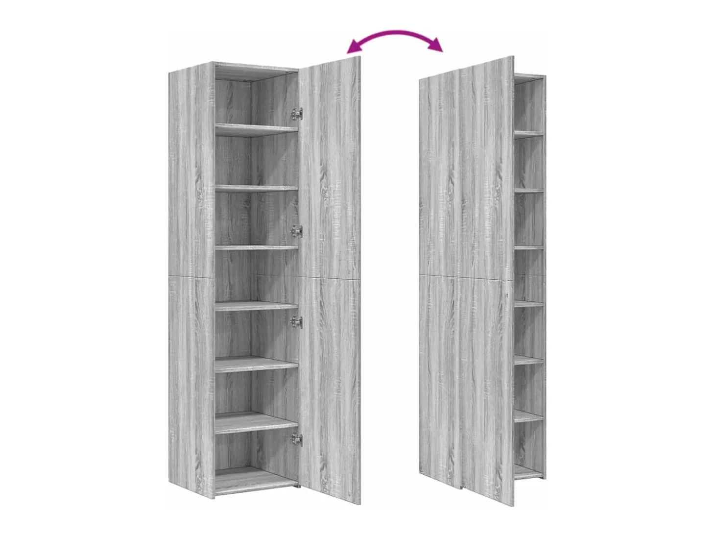 Aparador alto Sonoma gris 45x42,5x185 cm madera de ingeniería