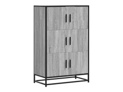 Aparador alto Sonoma gris 68x35x106,5 cm madera contrachapada y metal