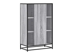 Aparador alto Sonoma gris 68x35x106,5 cm madera contrachapada y metal