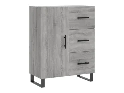 Aparador alto Sonoma gris 69,5x34x180 cm Madera de ingeniería