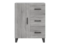 Aparador alto Sonoma gris 69,5x34x180 cm Madera de ingeniería
