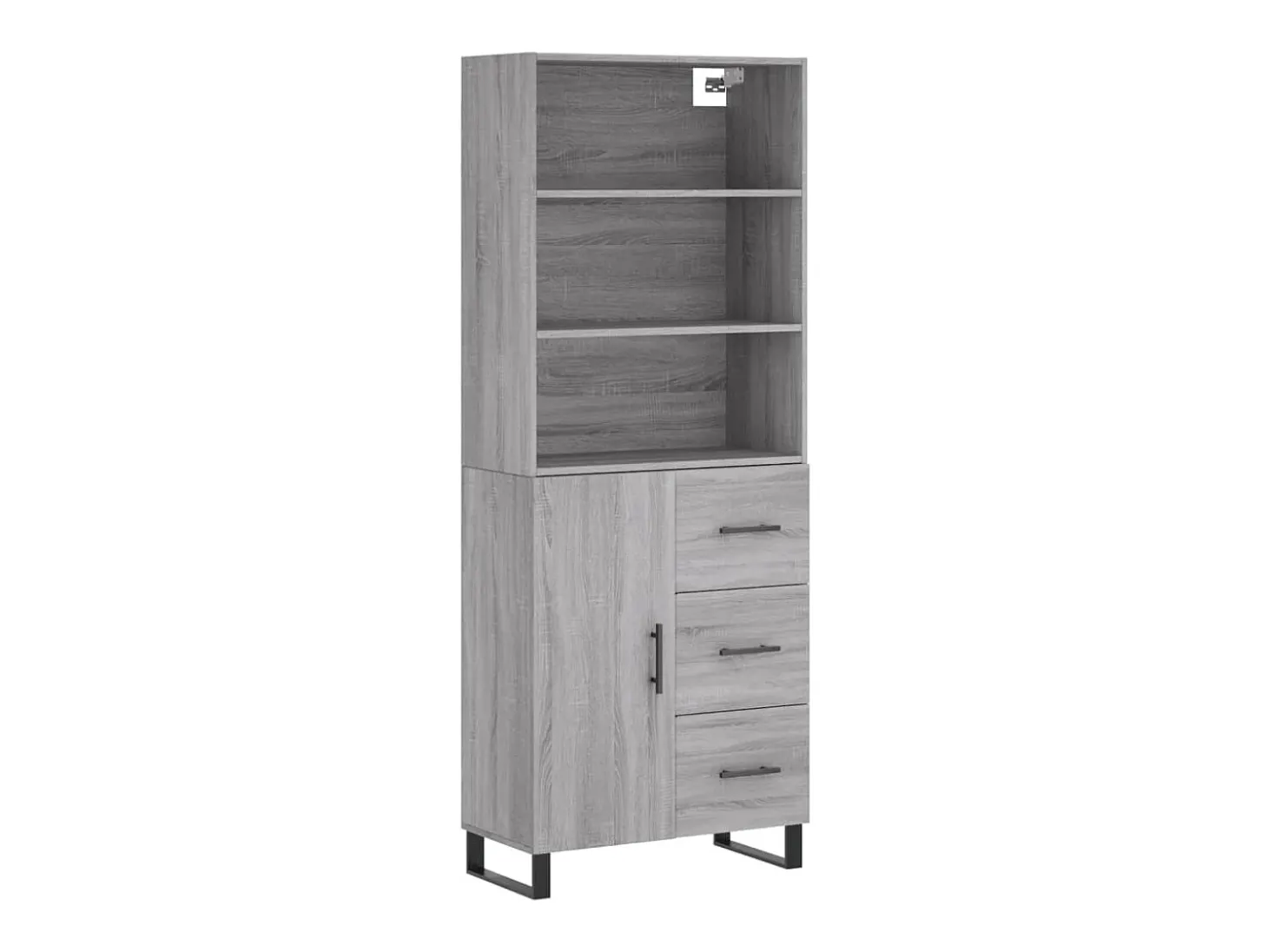 Aparador alto Sonoma gris 69,5x34x180 cm Madera de ingeniería