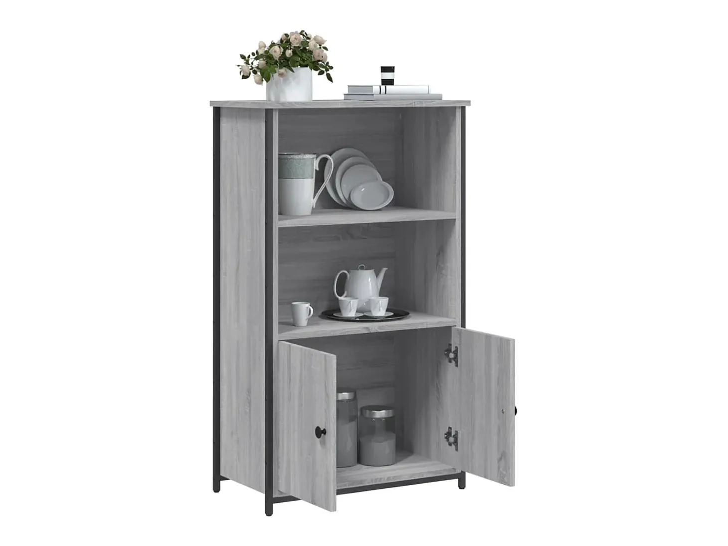 Aparador alto Sonoma gris 62x32x103,5 cm madera de ingeniería