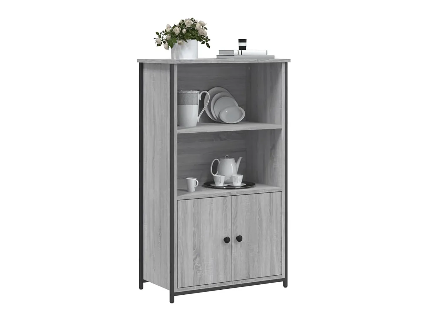 Aparador alto Sonoma gris 62x32x103,5 cm madera de ingeniería