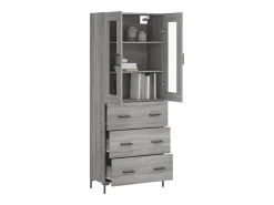 Aparador alto Sonoma gris 69,5x34x180 cm Madera de ingeniería