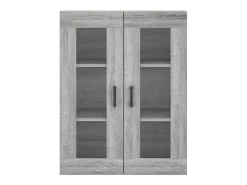 Aparador alto Sonoma gris 69,5x34x180 cm Madera de ingeniería