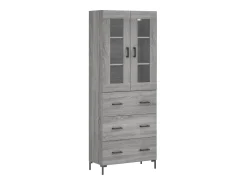 Aparador alto Sonoma gris 69,5x34x180 cm Madera de ingeniería