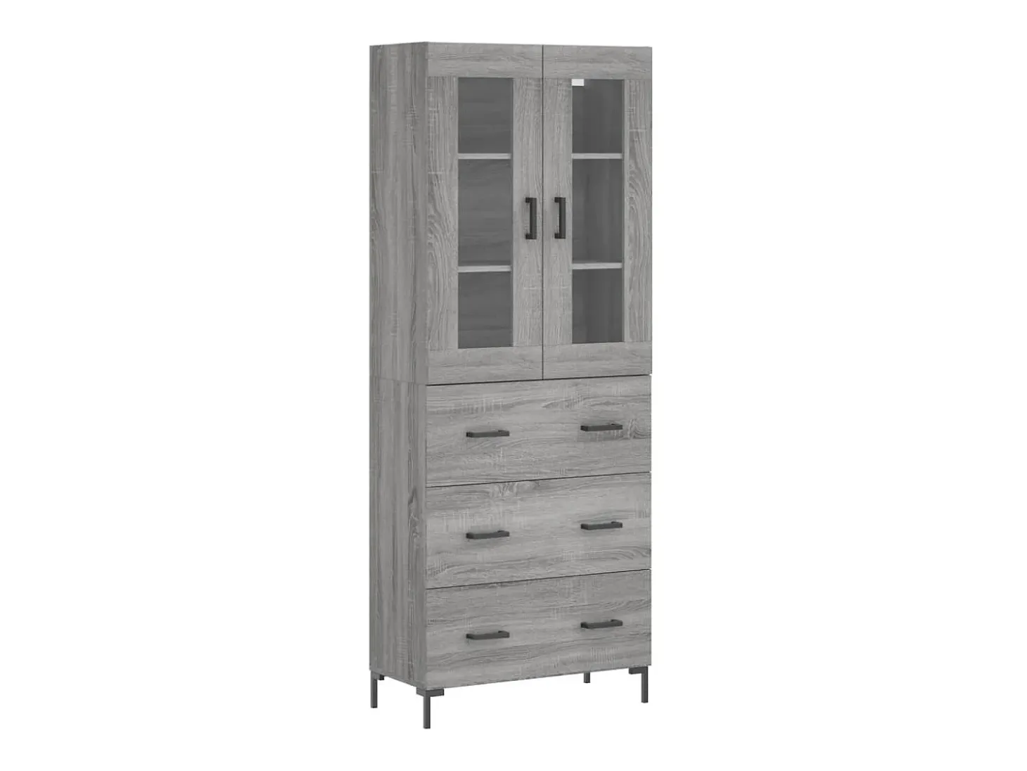 Aparador alto Sonoma gris 69,5x34x180 cm Madera de ingeniería