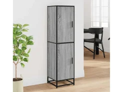Aparador alto Sonoma gris 35,5x35x139 cm madera contrachapada metal
