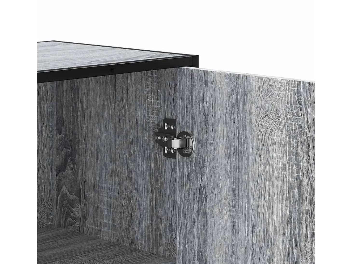 Aparador alto Sonoma gris 35,5x35x139 cm madera contrachapada metal