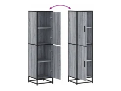 Aparador alto Sonoma gris 35,5x35x139 cm madera contrachapada metal