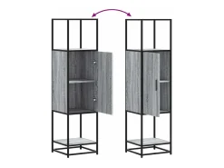 Aparador alto Sonoma gris 35,5x35x139 cm madera contrachapada metal