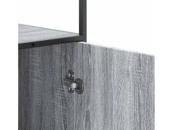 Aparador alto Sonoma gris 35,5x35x139 cm madera contrachapada metal