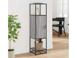 Aparador alto Sonoma gris 35,5x35x139 cm madera contrachapada metal