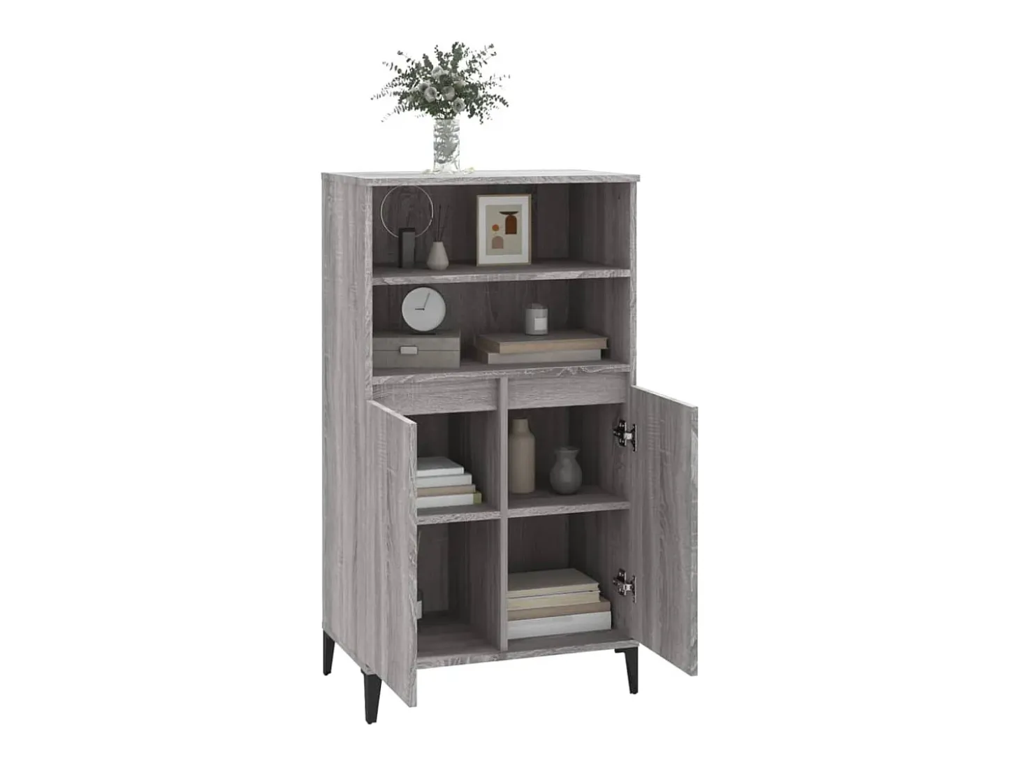 Aparador alto Sonoma gris 60x36x110 cm Madera de ingeniería
