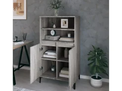 Aparador alto Sonoma gris 60x36x110 cm Madera de ingeniería