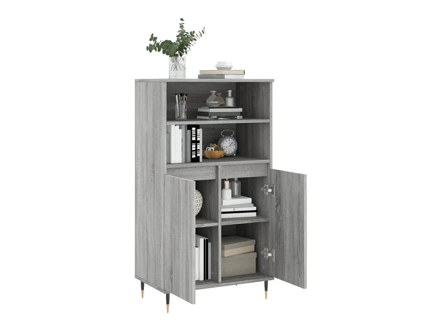 Aparador alto Sonoma gris 60x36x110 cm Madera de ingeniería