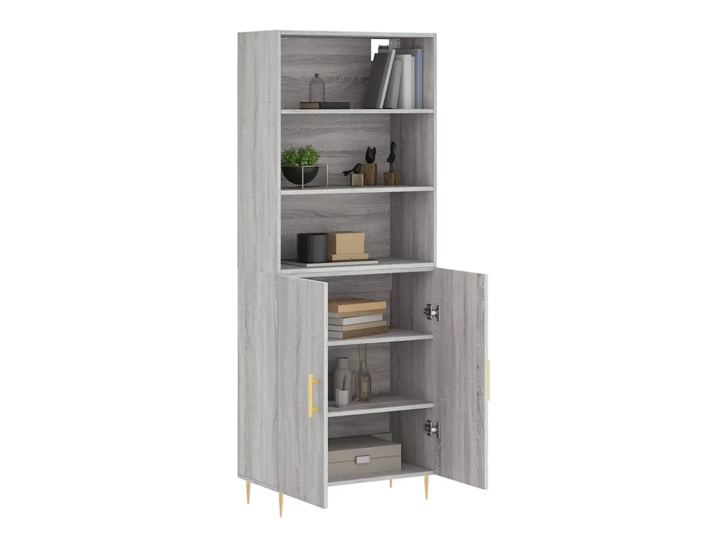 Aparador alto Sonoma gris 69,5x34x180 cm Madera de ingeniería