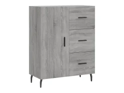 Aparador alto Sonoma gris 69,5x34x180 cm Madera de ingeniería
