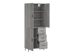Aparador alto Sonoma gris 69,5x34x180 cm Madera de ingeniería