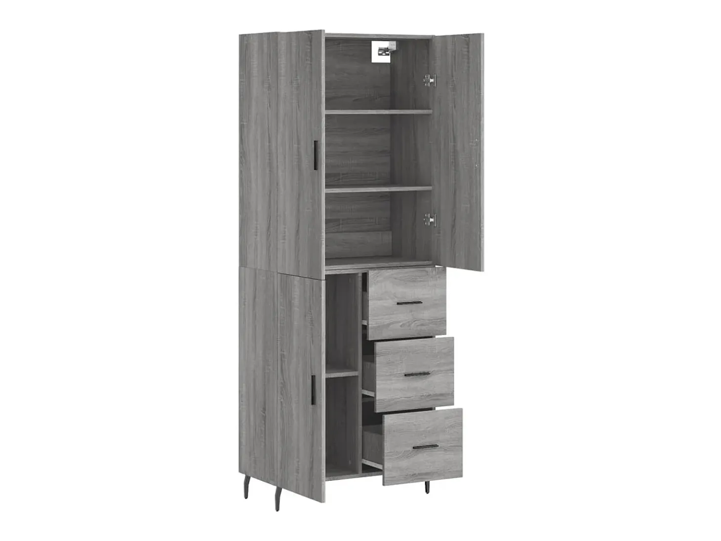 Aparador alto Sonoma gris 69,5x34x180 cm Madera de ingeniería
