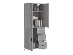Aparador alto Sonoma gris 69,5x34x180 cm Madera de ingeniería