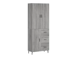 Aparador alto Sonoma gris 69,5x34x180 cm Madera de ingeniería